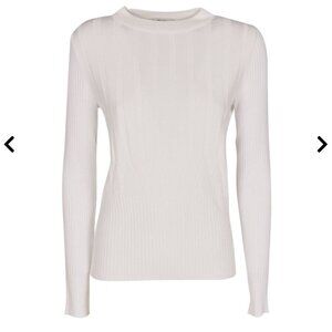 Max Mara Ribbed Nevada Sweater in White